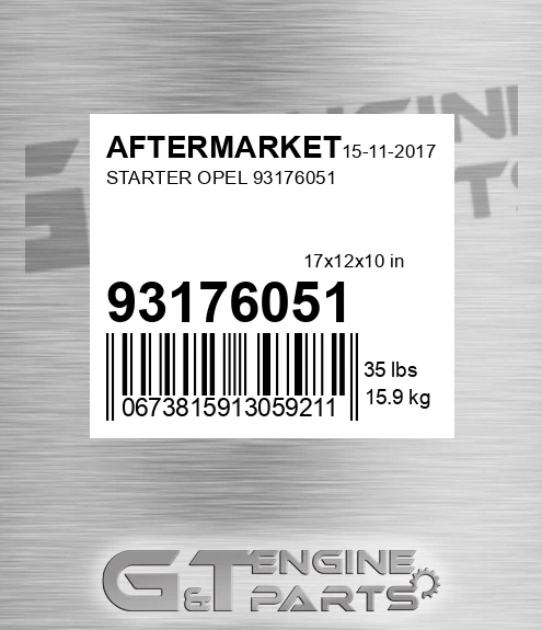 93176051 Starter Opel for AFTERMARKET