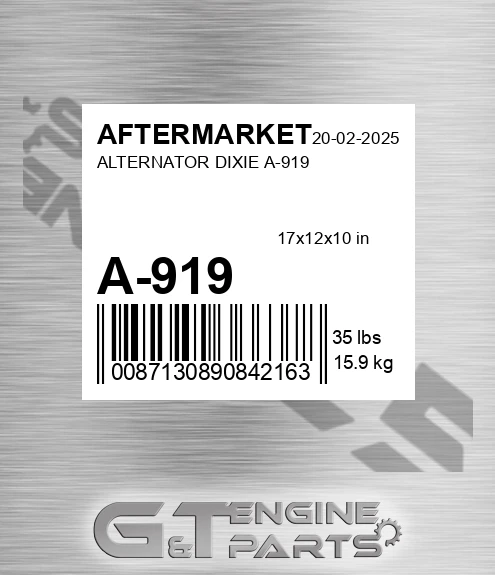 A-919 Alternator Dixie A-919 for AFTERMARKET