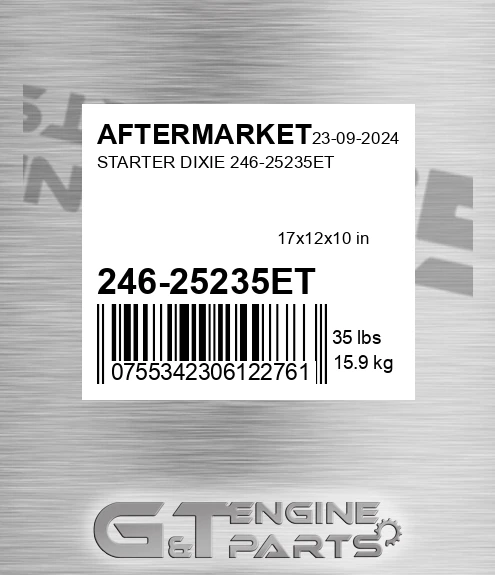246-25235ET Starter Dixie 246-25235et for AFTERMARKET