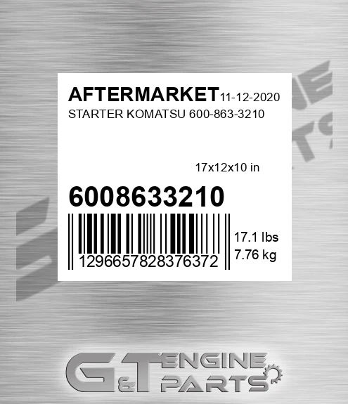 6008633210 Starter Komatsu for AFTERMARKET