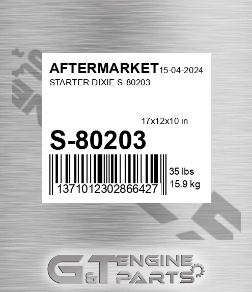 S-80203 Starter Dixie S-80203 for AFTERMARKET