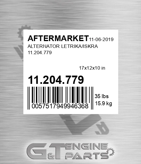 11.204.779 Alternator Letrika/iskra for AFTERMARKET
