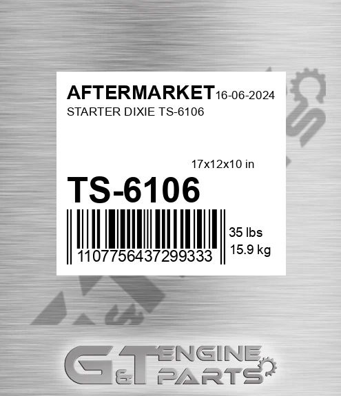 TS-6106 Starter Dixie Ts-6106 for AFTERMARKET