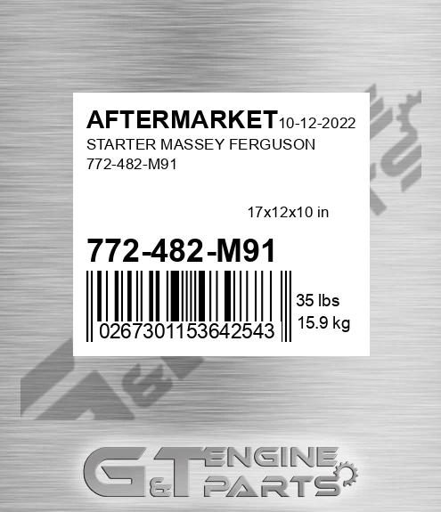 772-482-M91 Starter Massey Ferguson 772-482-m91 for AFTERMARKET