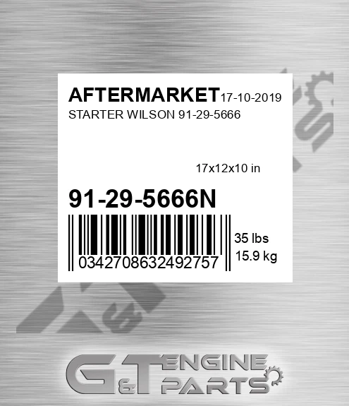 91-29-5666N Starter Wilson 91-29-5666 for AFTERMARKET