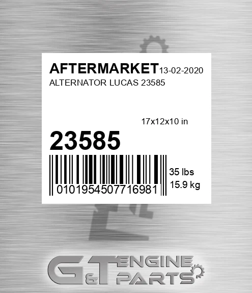 23585 Alternator Lucas for AFTERMARKET