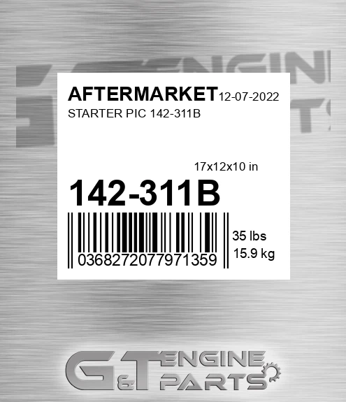 142-311B Starter Pic 142-311b for AFTERMARKET