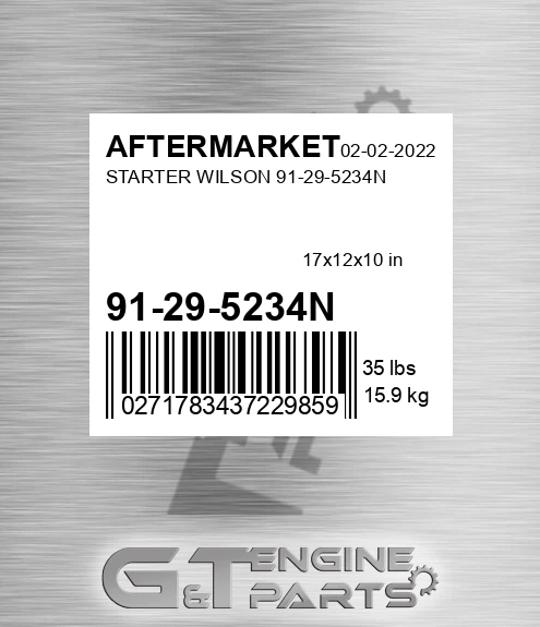 91-29-5234N Starter Wilson 91-29-5234n for AFTERMARKET