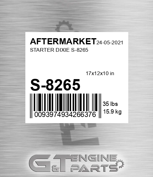 S-8265 Starter Dixie S-8265 for AFTERMARKET