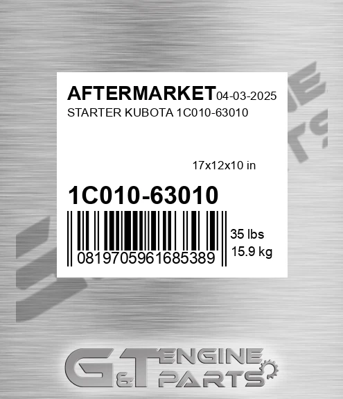 1C010-63010 Starter Kubota 1c010-63010 for AFTERMARKET