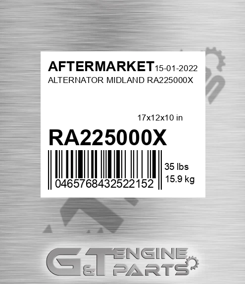 RA225000X Alternator Midland for AFTERMARKET
