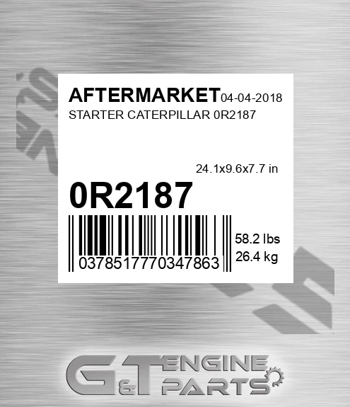 0R2187 Starter Caterpillar 0r2187 for AFTERMARKET