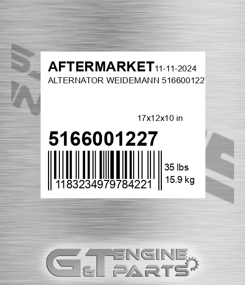 5166001227 Alternator Weidemann