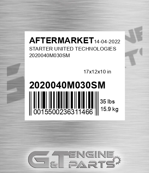 2020040M030SM Starter United Technologies for AFTERMARKET