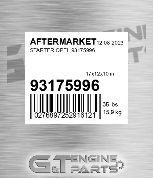 93175996 Starter Opel for AFTERMARKET