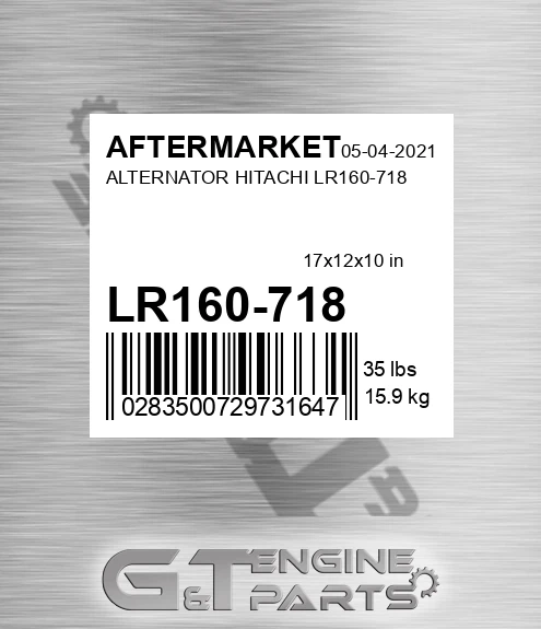 LR160-718 Alternator Hitachi Lr160-718 for AFTERMARKET