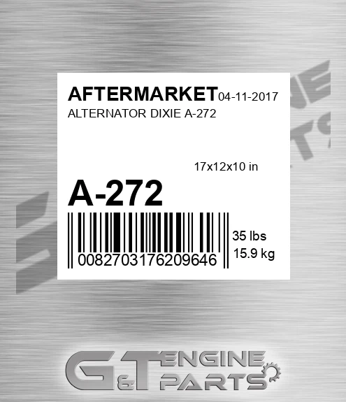 A-272 Alternator Dixie A-272 for AFTERMARKET
