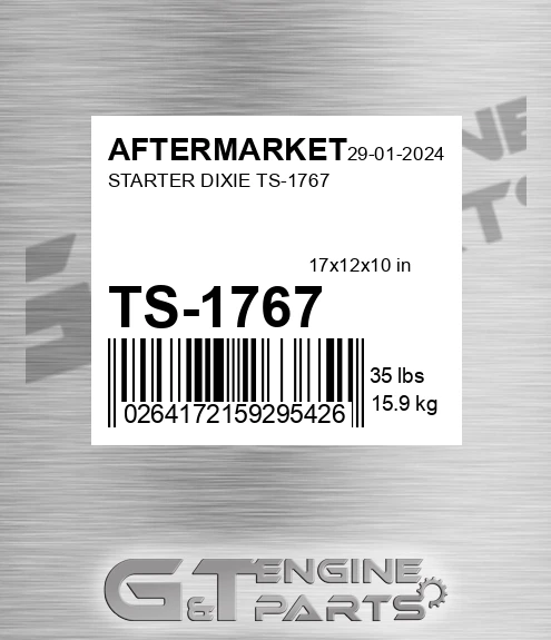 TS-1767 Starter Dixie Ts-1767 for AFTERMARKET