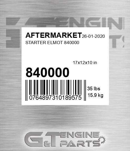 840000 Starter Elmot for AFTERMARKET