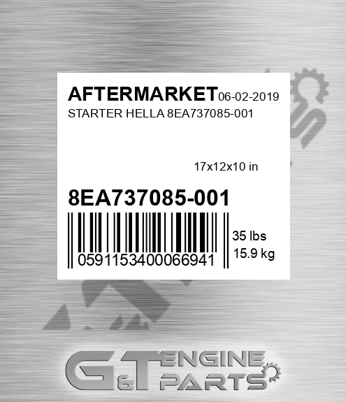 8EA737085-001 Starter Hella 8ea737085-001 for AFTERMARKET