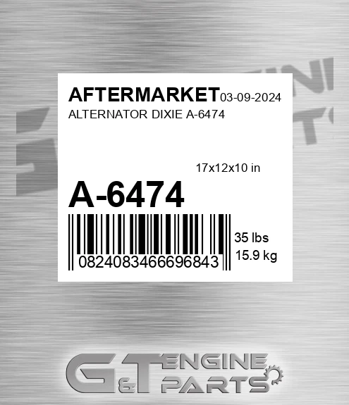 A-6474 Alternator Dixie A-6474 for AFTERMARKET
