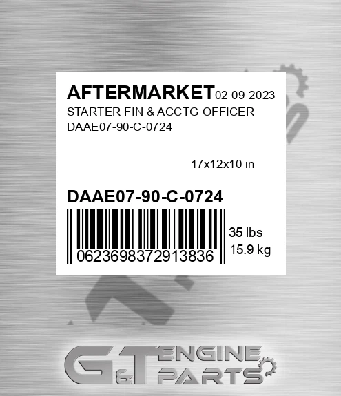 DAAE07-90-C-0724 Starter Fin & Acctg Officer Daae07-90-c-0724 for AFTERMARKET