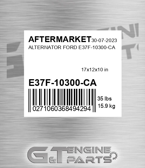 E37F-10300-CA Alternator Ford E37f-10300-ca for AFTERMARKET