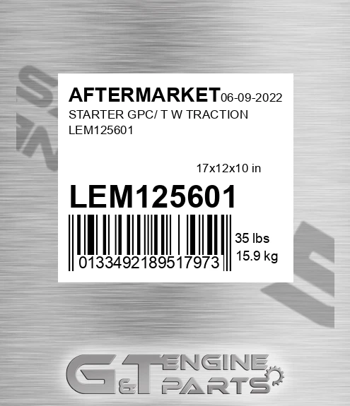 LEM125601 Starter Gpc/ T W Traction for AFTERMARKET