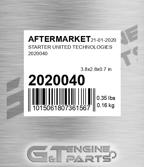2020040 Starter United Technologies for AFTERMARKET