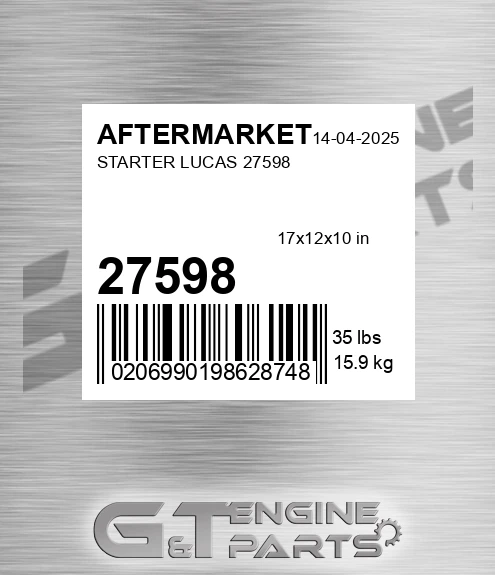 27598 AFTERMARKET Starter Lucas
