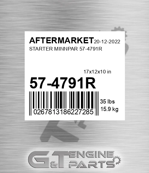 57-4791R Starter Minnpar 57-4791r for AFTERMARKET