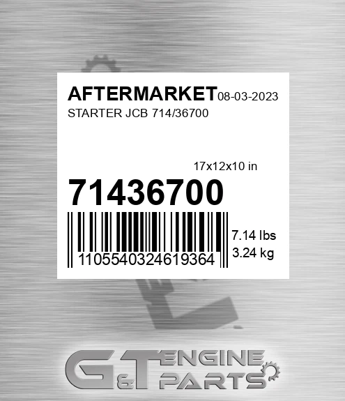 71436700 Starter Jcb