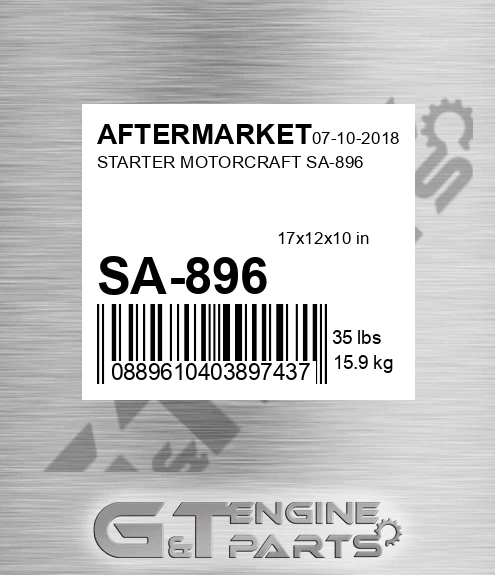 SA-896 Starter Motorcraft Sa-896 for AFTERMARKET