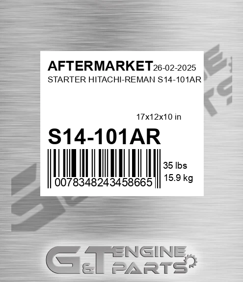 S14-101AR Starter Hitachi-reman S14-101ar for AFTERMARKET