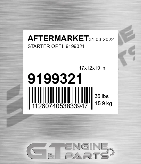 9199321 Starter Opel for AFTERMARKET