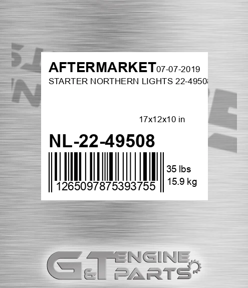 NL-22-49508 Starter Northern Lights 22-49508 for AFTERMARKET