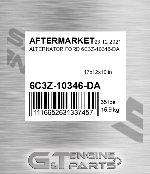 6C3Z-10346-DA Alternator Ford 6c3z-10346-da for AFTERMARKET
