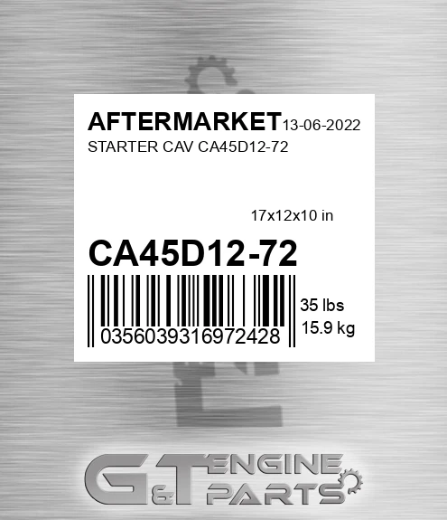 CA45D12-72 Starter Cav Ca45d12-72 for AFTERMARKET