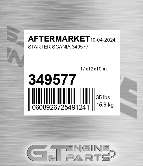 349577 Starter Scania for AFTERMARKET