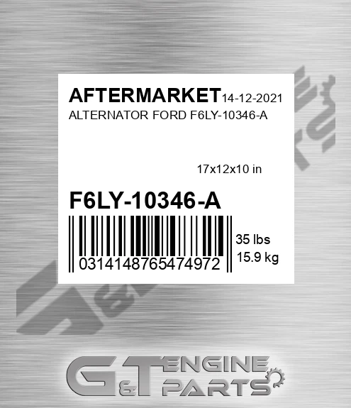 F6LY-10346-A Alternator Ford F6ly-10346-a for AFTERMARKET