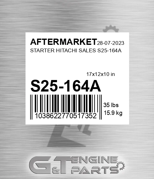 S25-164A Starter Hitachi Sales S25-164a for AFTERMARKET