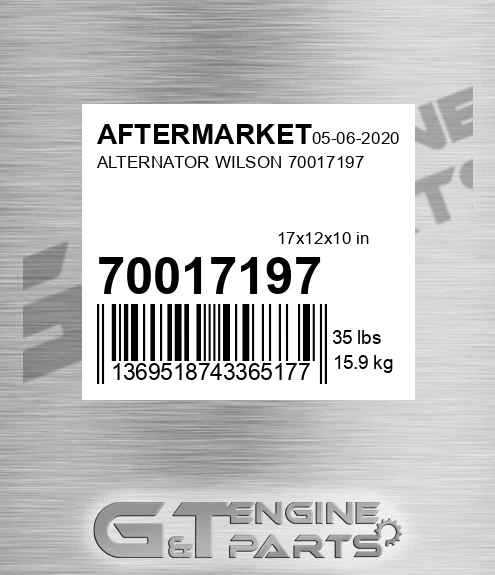 70017197 Alternator Wilson 70017197