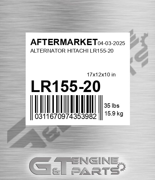LR155-20 Alternator Hitachi Lr155-20 for AFTERMARKET