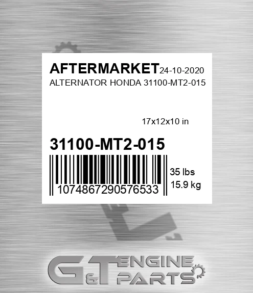 31100-MT2-015 Alternator Honda 31100-mt2-015 for AFTERMARKET