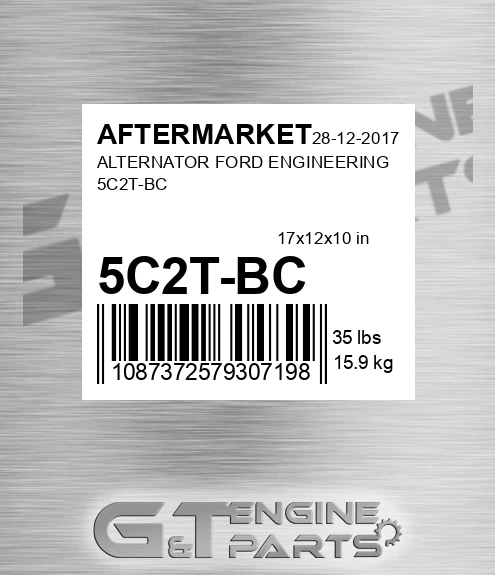 5C2T-BC Alternator Ford Engineering 5c2t-bc for AFTERMARKET