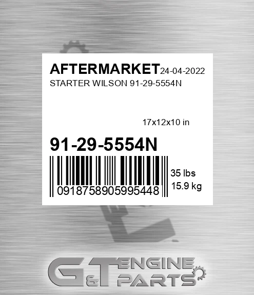 91-29-5554N Starter Wilson 91-29-5554n for AFTERMARKET