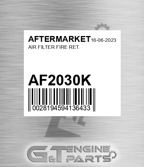 AF2030K Air Filter Fire Ret.