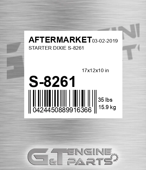 S-8261 Starter Dixie S-8261 for AFTERMARKET