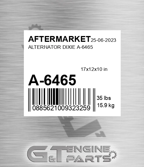 A-6465 Alternator Dixie A-6465 for AFTERMARKET