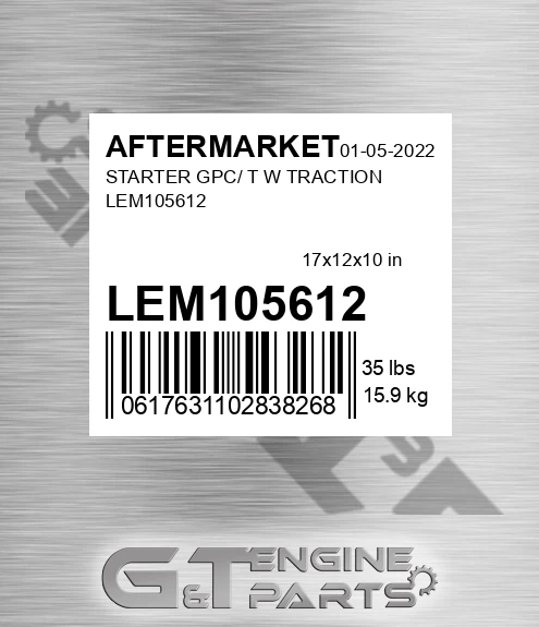 LEM105612 Starter Gpc/ T W Traction for AFTERMARKET